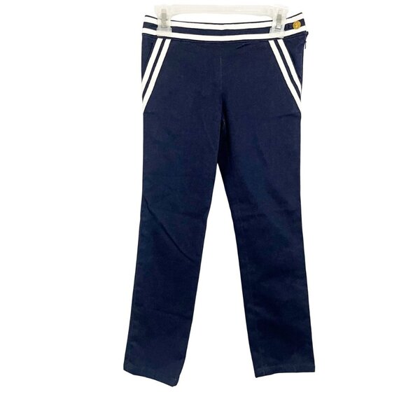 NEW Brooks Brothers Dark Wash Denim White Trim Pants Nautical Preppy Kids Size 6 - Picture 1 of 5